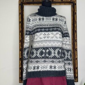 Vintage Stile Benetton Mohair Turtleneck Sweater Small
